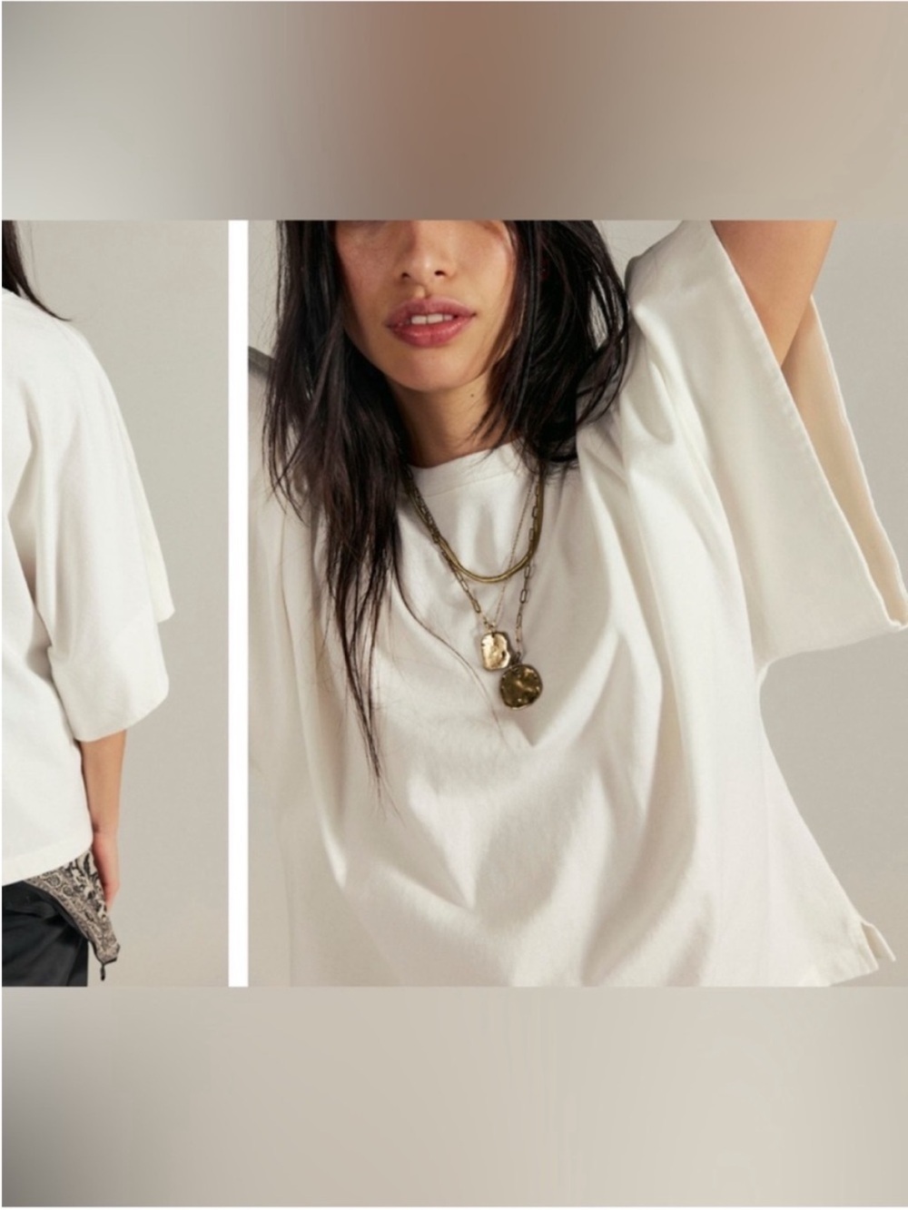NWT Free People We The Free Atlas Dolman Tee - clean ivory white - small - Picture 4 of 8